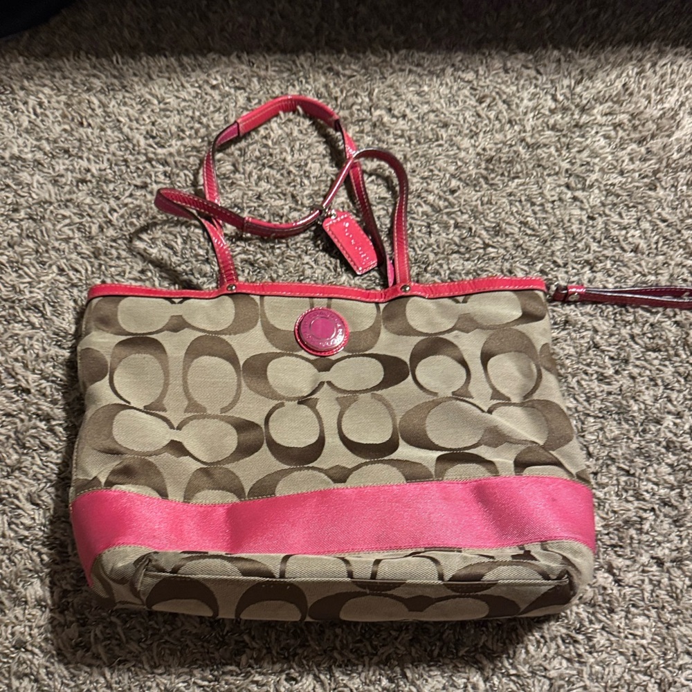 Coach Brown and Pink Tote